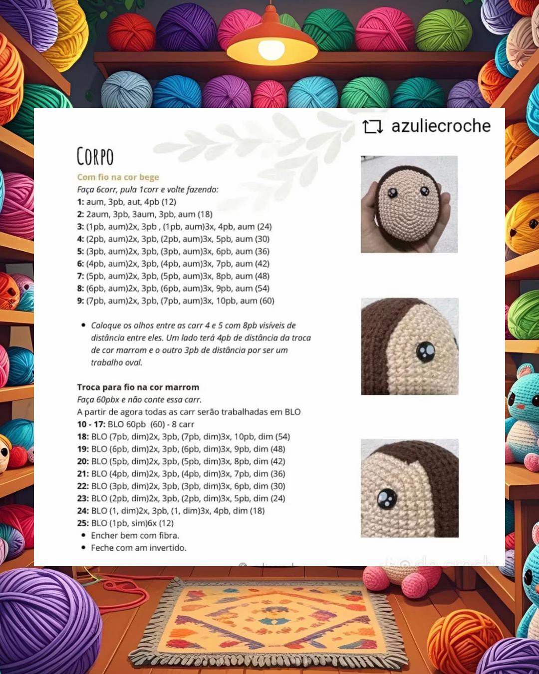 Receita de Amigurumi: Crie seu Porco-Espinho George com Este Gráfico