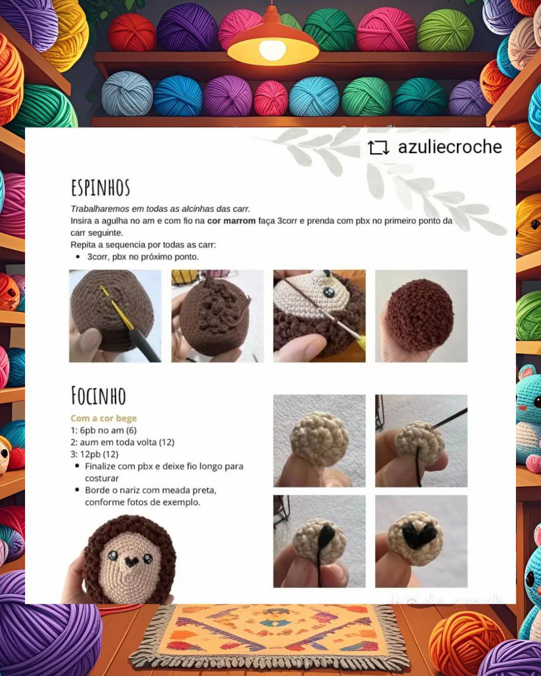 Receita de Amigurumi: Crie seu Porco-Espinho George com Este Gráfico