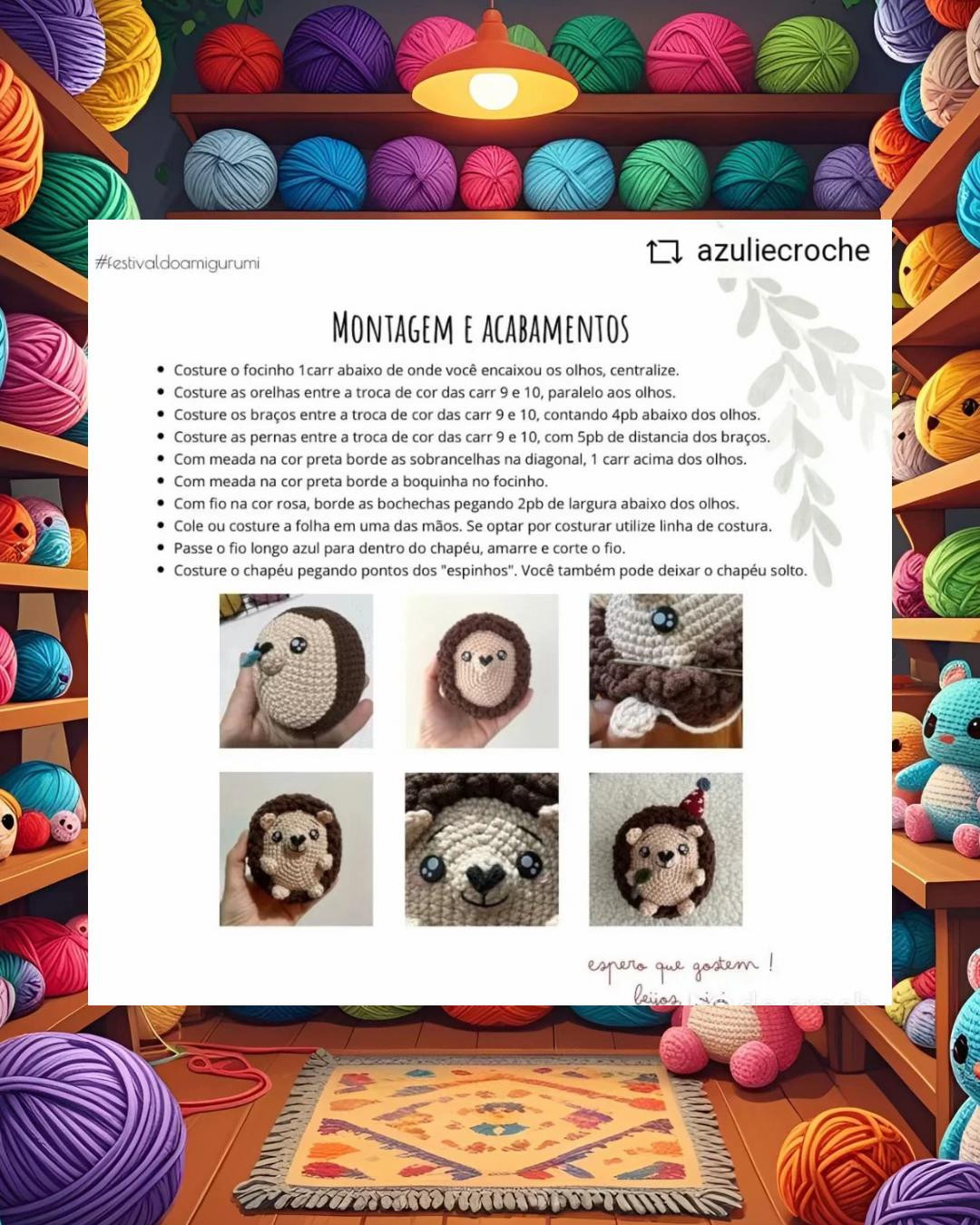 Receita de Amigurumi: Crie seu Porco-Espinho George com Este Gráfico