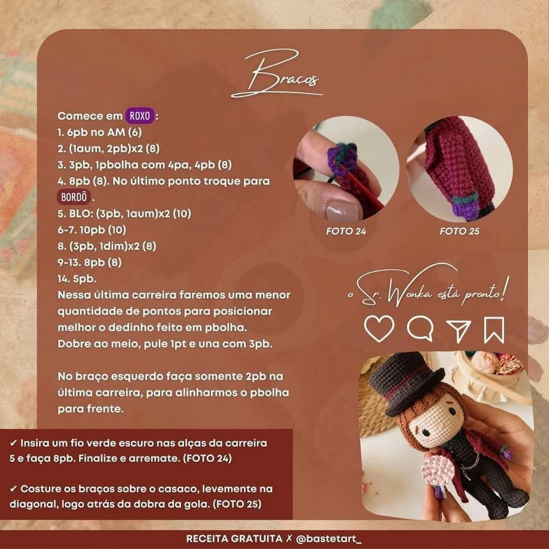 Receita de Amigurumi: Crie Seu Próprio Boneco Inspirado em Willy Wonka
