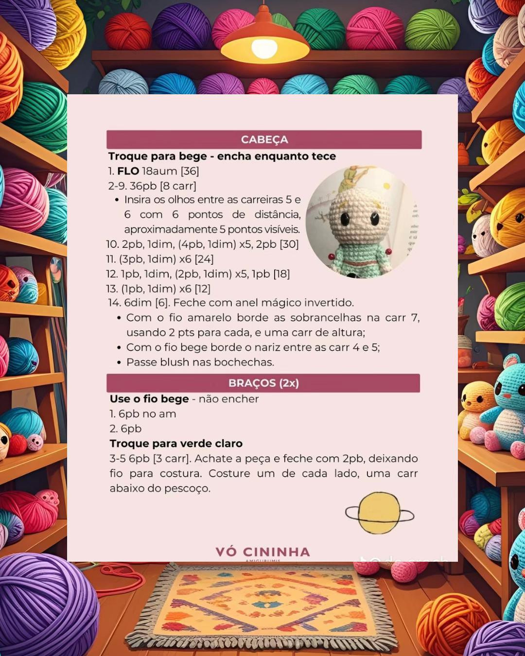 Receita de Amigurumi do Pequeno Príncipe com Instruções Detalhadas