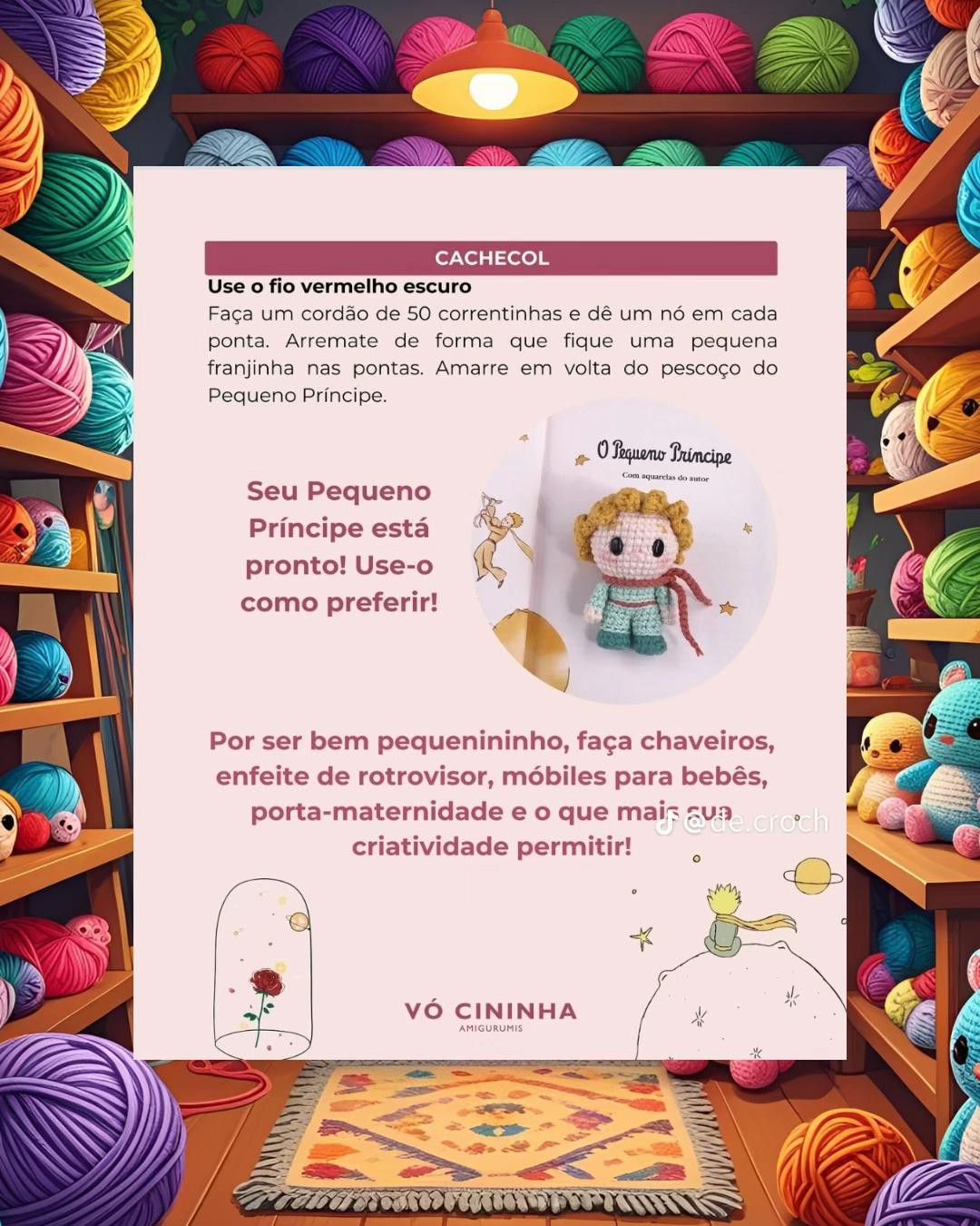 Receita de Amigurumi do Pequeno Príncipe com Instruções Detalhadas