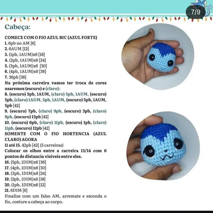 Receita de Amigurumi: Faça Seu Próprio Baby Vaporeon!