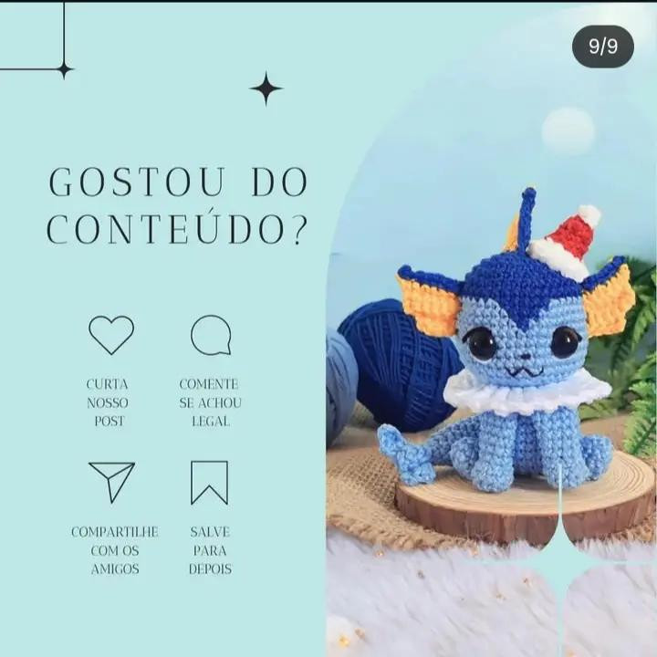 Receita de Amigurumi: Faça Seu Próprio Baby Vaporeon!