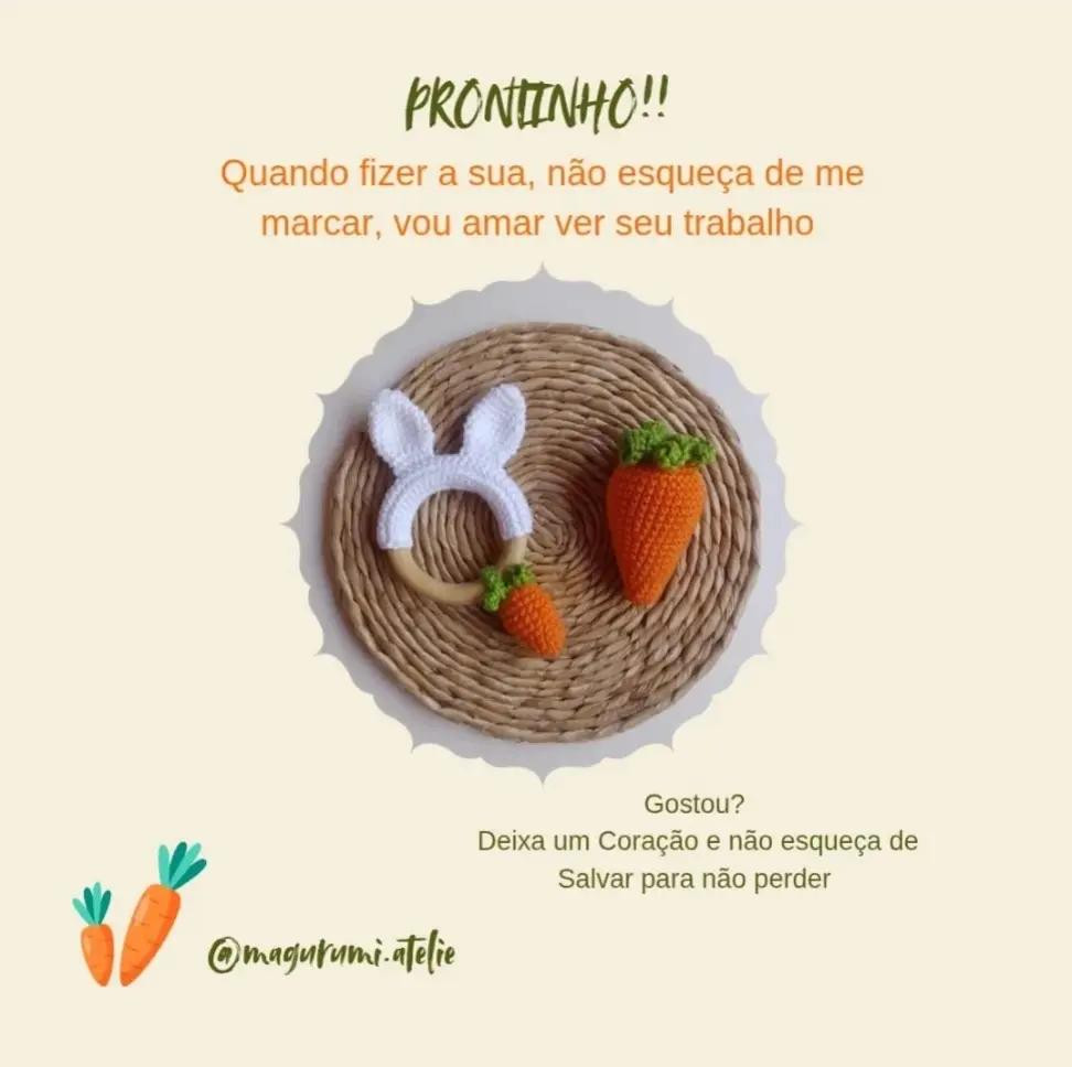 Receita de Amigurumi: Kit Cenoura e Orelha de Coelho para Bebês