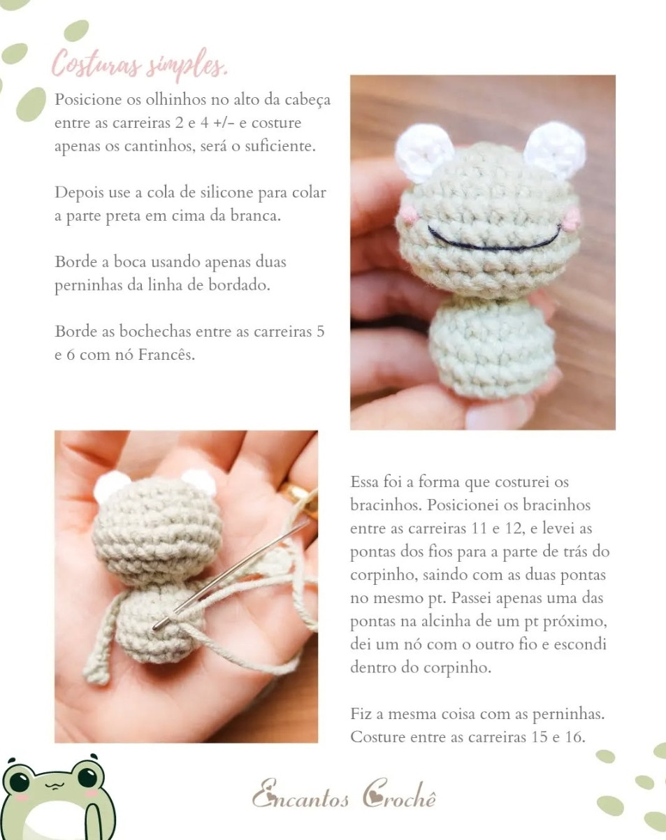 Receita de Amigurumi: Sapo Peteleco para Iniciantes