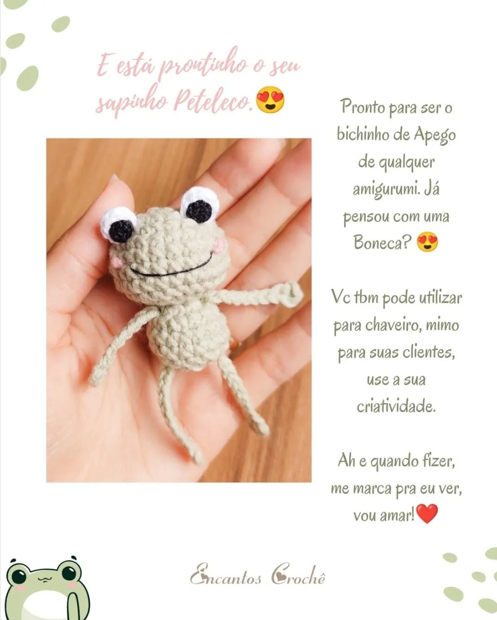 Receita de Amigurumi: Sapo Peteleco para Iniciantes