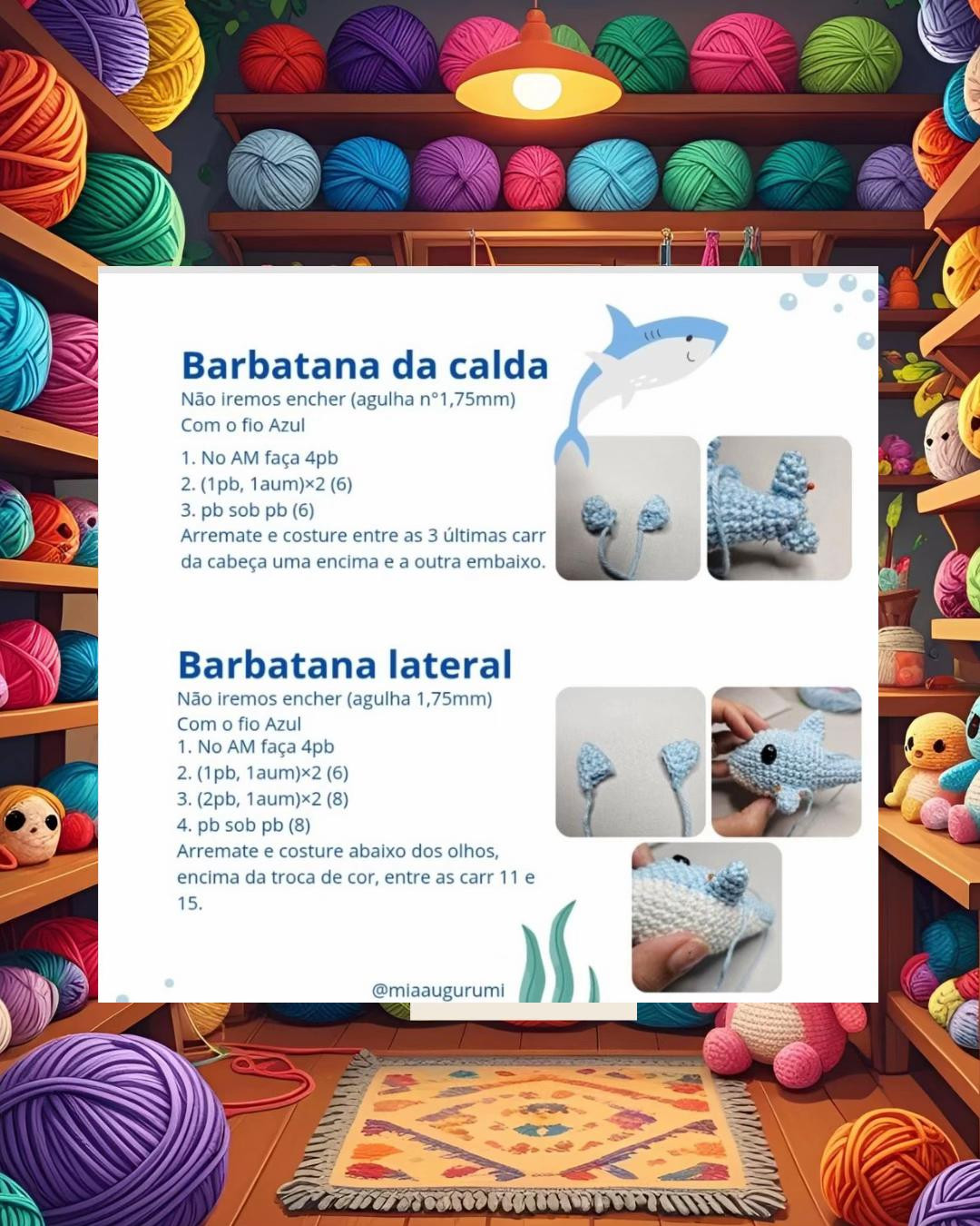Receita de Amigurumi: Tubarão Bebê para Iniciantes