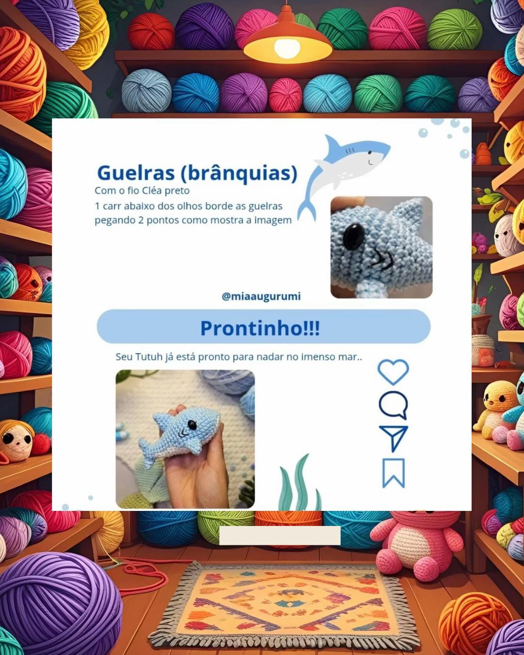 Receita de Amigurumi: Tubarão Bebê para Iniciantes