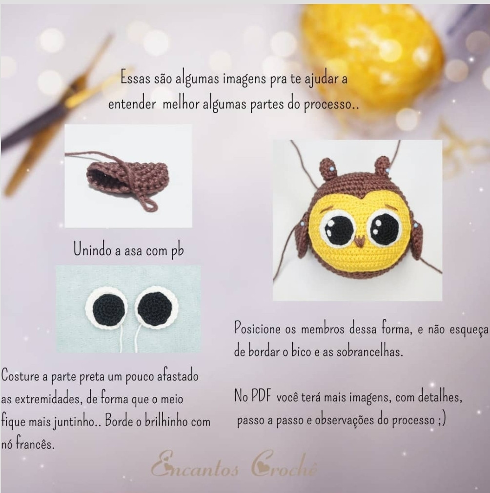 Receita de Coruja de Crochê: Gráfico Amigurumi Dễ Thương