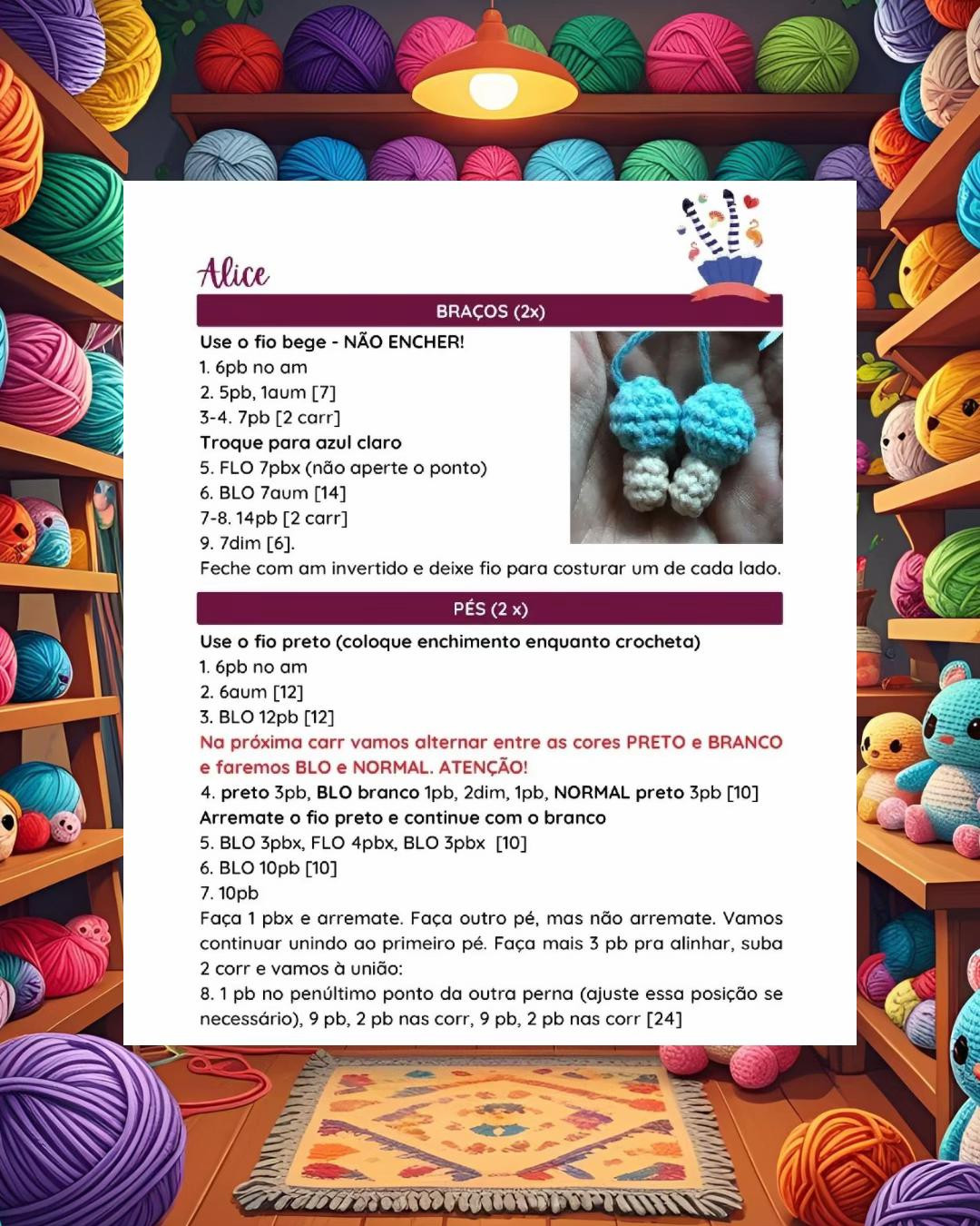 Receita Grátis de Amigurumi: Alice e o Coelho Branco