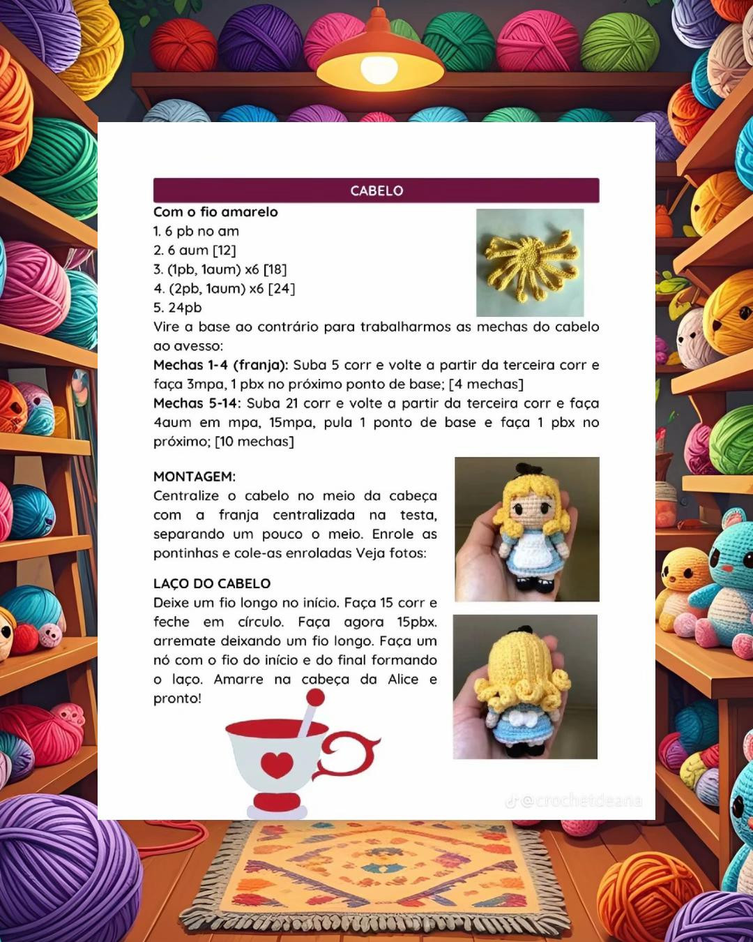 Receita Grátis de Amigurumi: Alice e o Coelho Branco