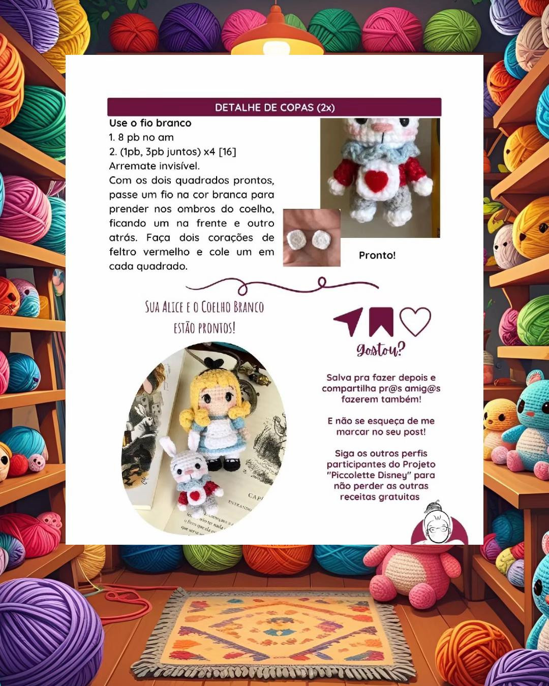 Receita Grátis de Amigurumi: Alice e o Coelho Branco