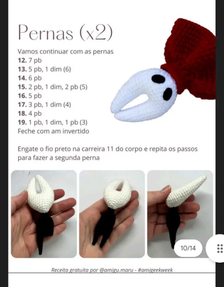 Receita Grátis de Amigurumi: Boneca Hornet em Vestido Vermelho