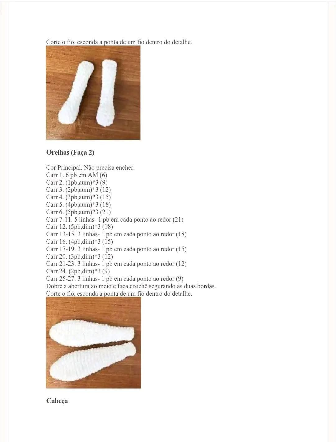 Receita Grátis de Amigurumi Coelho Dorminhoco em PDF