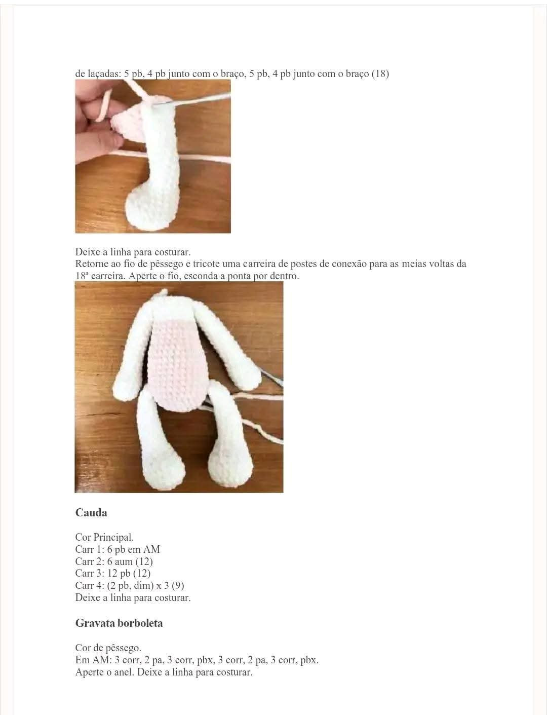 Receita Grátis de Amigurumi Coelho Dorminhoco em PDF