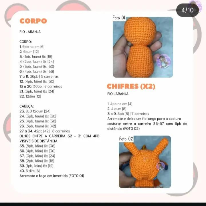 Receita Grátis de Charizard em Crochê: Guia Completo para Amigurumi