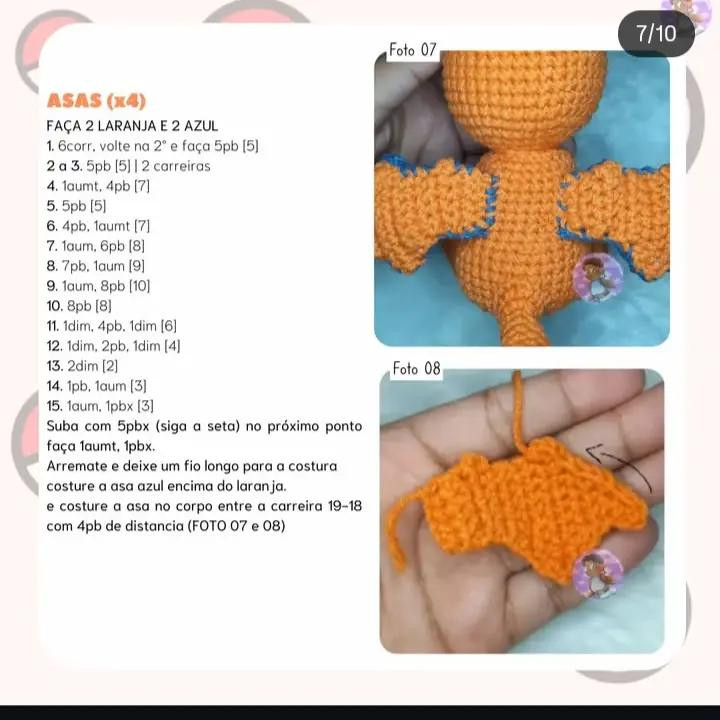Receita Grátis de Charizard em Crochê: Guia Completo para Amigurumi