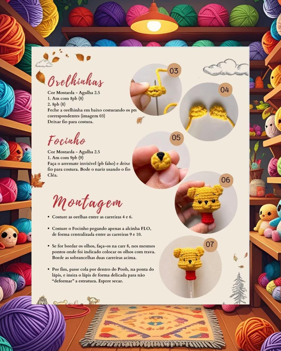 Receita Grátis: Ponteira de Crochê Winnie Pooh