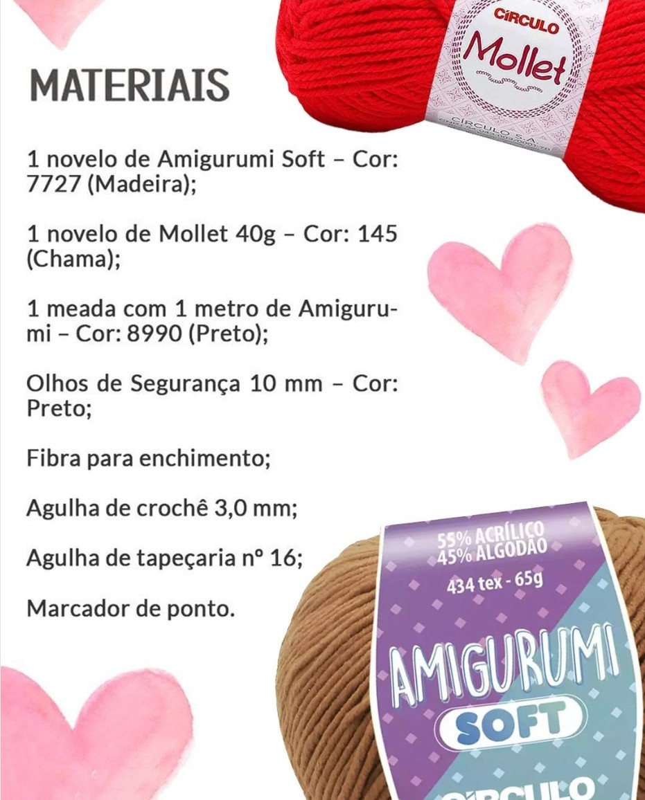 Receita Gratuita: Amigurumi Ursinhos Apaixonados com Coração Vermelho