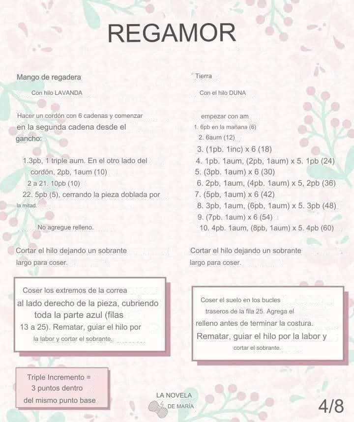 Receta Amigurumi: Regadera de Amor con Corazón de Crochet