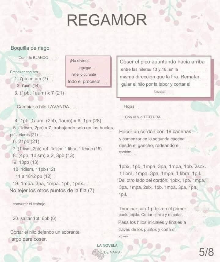 Receta Amigurumi: Regadera de Amor con Corazón de Crochet