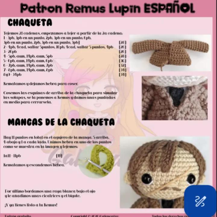 Remus Lupin Amigurumi: Patrón de Tejido Gratis para Descargar