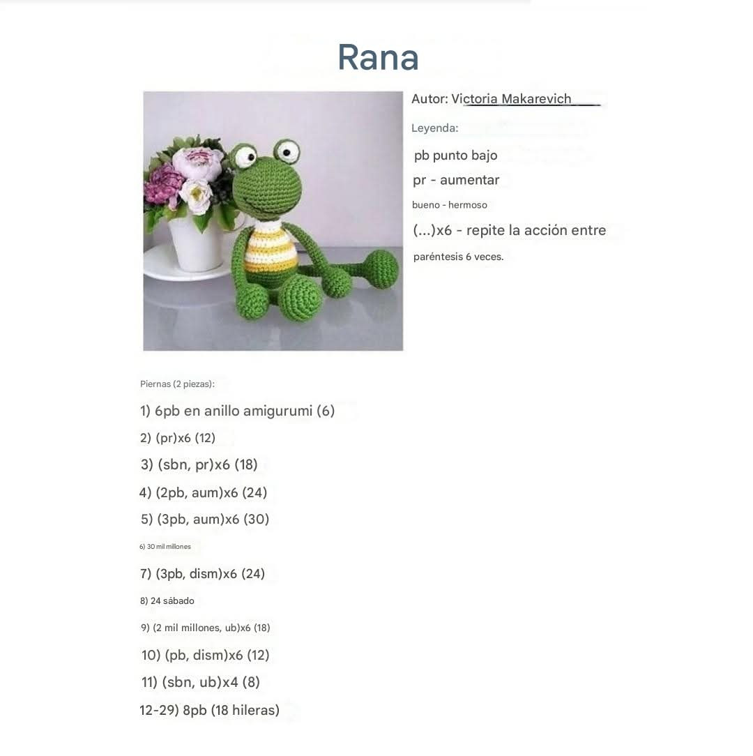 "Sapo de amigurumi con jersey de rayas: patrón detallado para tejedores"