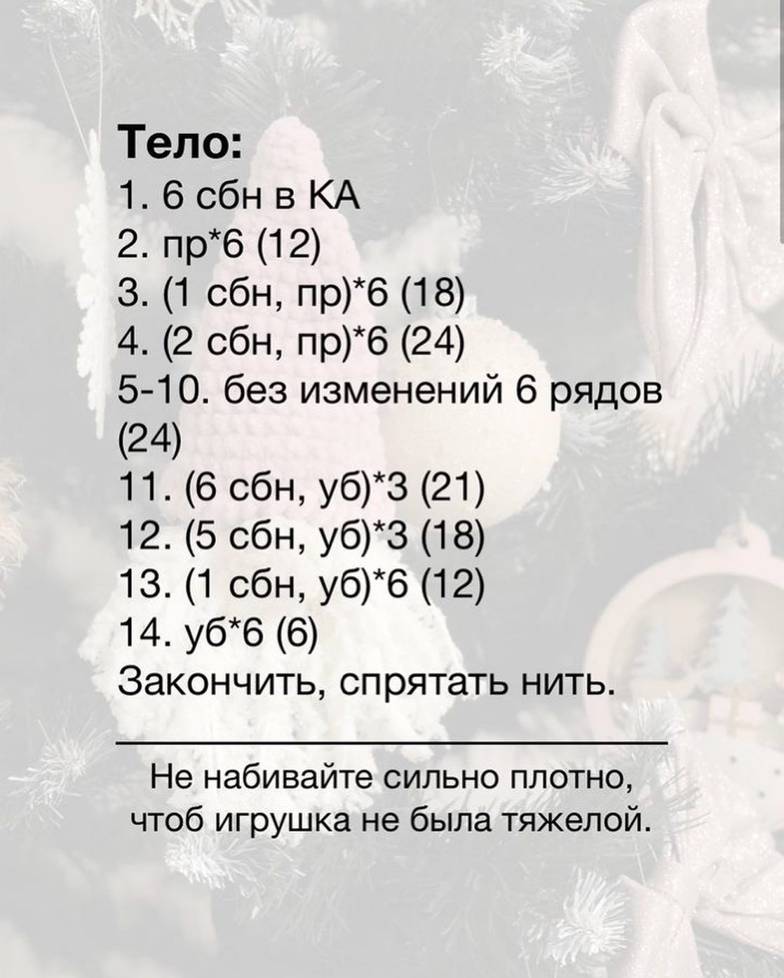Схема в'язання гнома гачком для прикраси ялинки