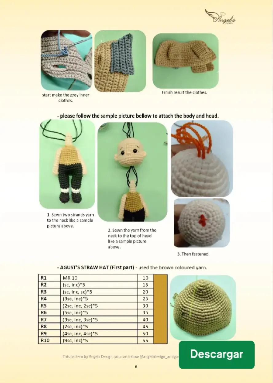 "Straw Hat Agust-D Crochet Pattern for Amigurumi Enthusiasts"