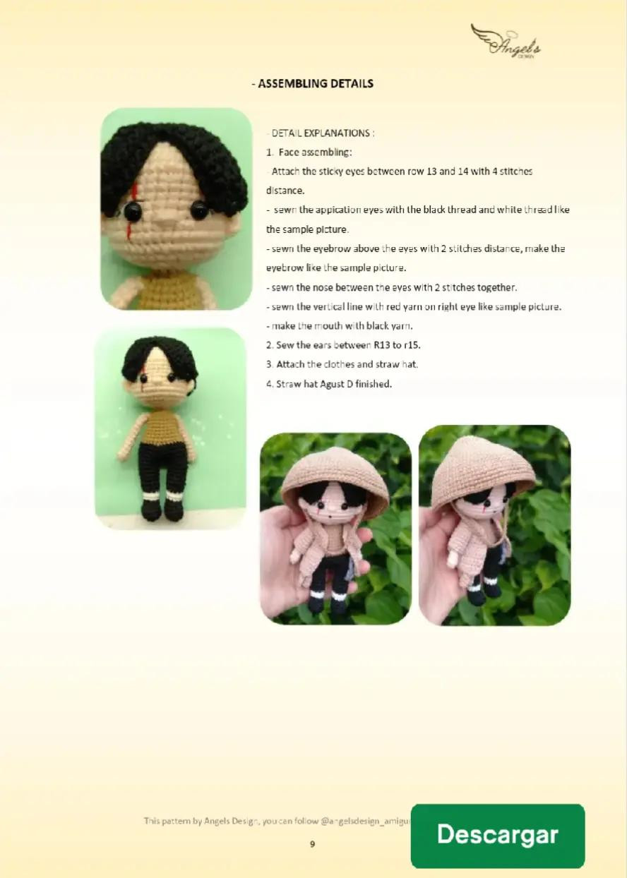 "Straw Hat Agust-D Crochet Pattern for Amigurumi Enthusiasts"