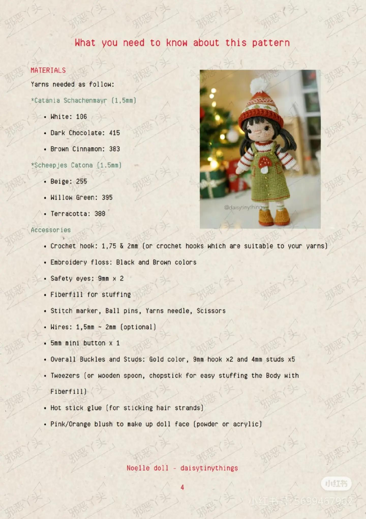 Sweet Christmas Doll Crochet Pattern: Noelle