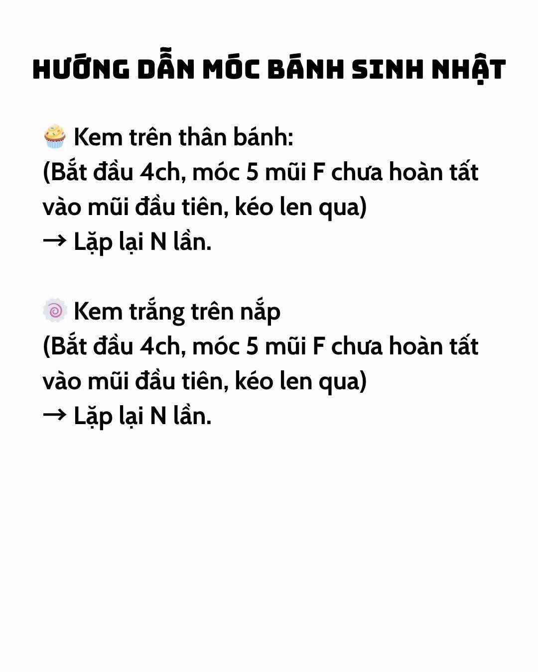 Tại đây có chart móc bánh sinh nhật 🎂