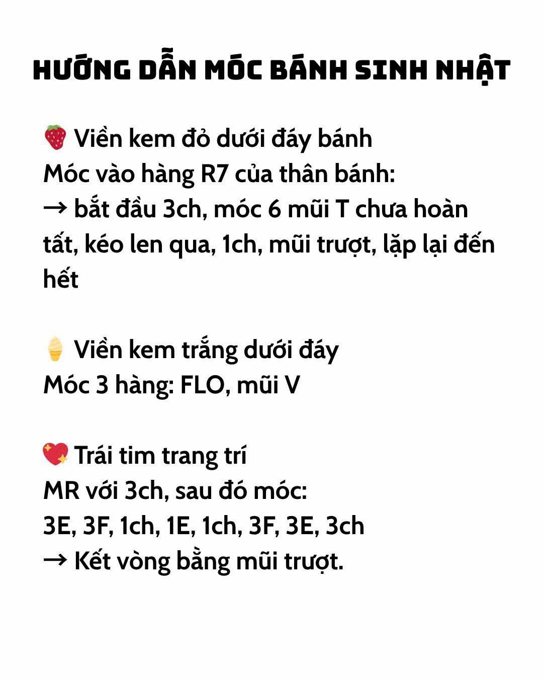Tại đây có chart móc bánh sinh nhật 🎂