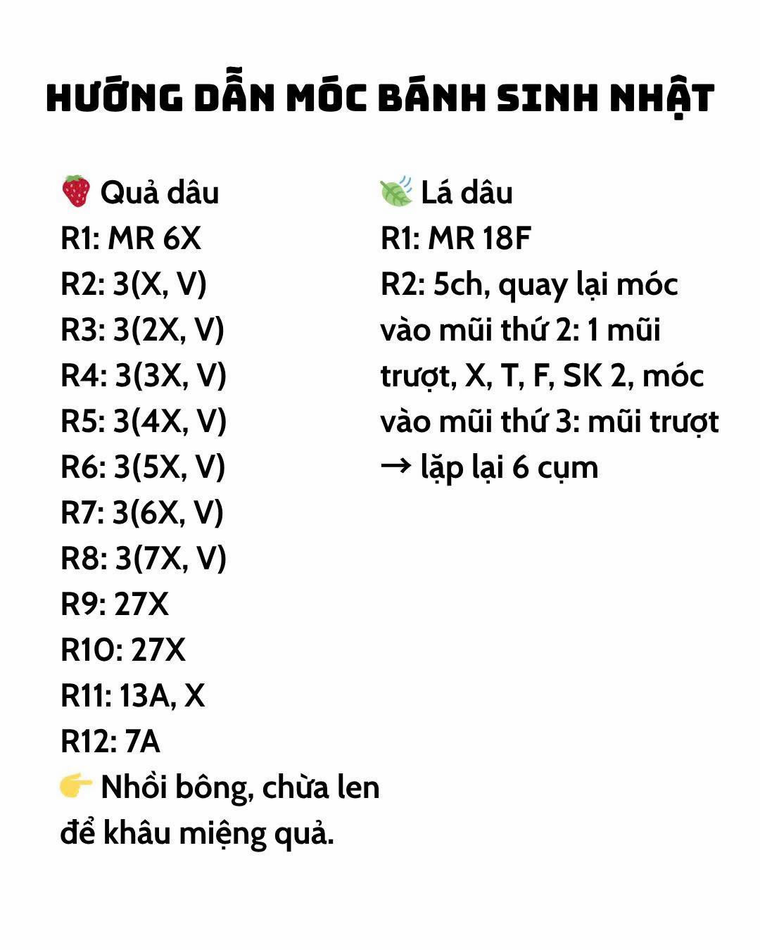 Tại đây có chart móc bánh sinh nhật 🎂