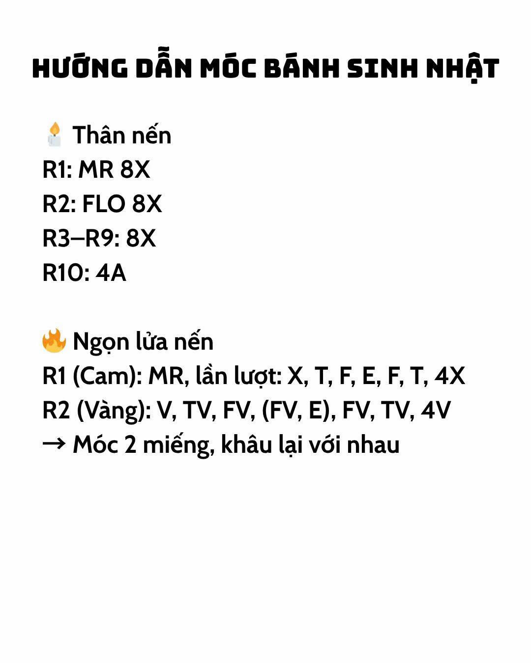 Tại đây có chart móc bánh sinh nhật 🎂