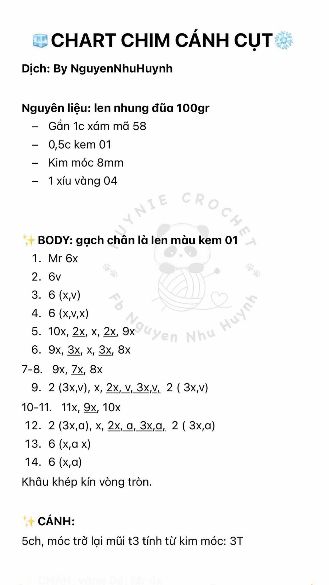 Tạo hình cánh cụt len nhỏ xinh, dễ thực hiện cho người mới bắt đầu