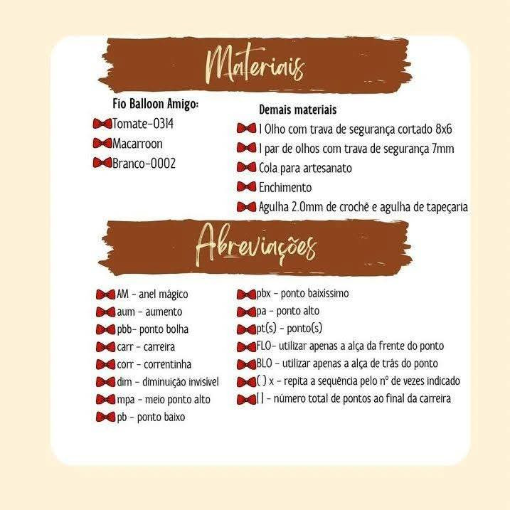 Teddy de Crochê com Gravata Vermelha: Receita Grátis
