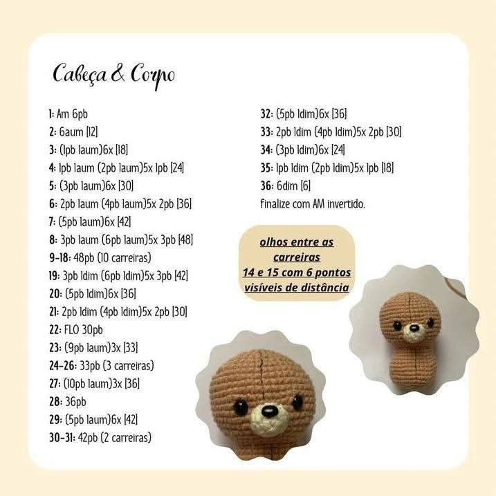 Teddy de Crochê com Gravata Vermelha: Receita Grátis
