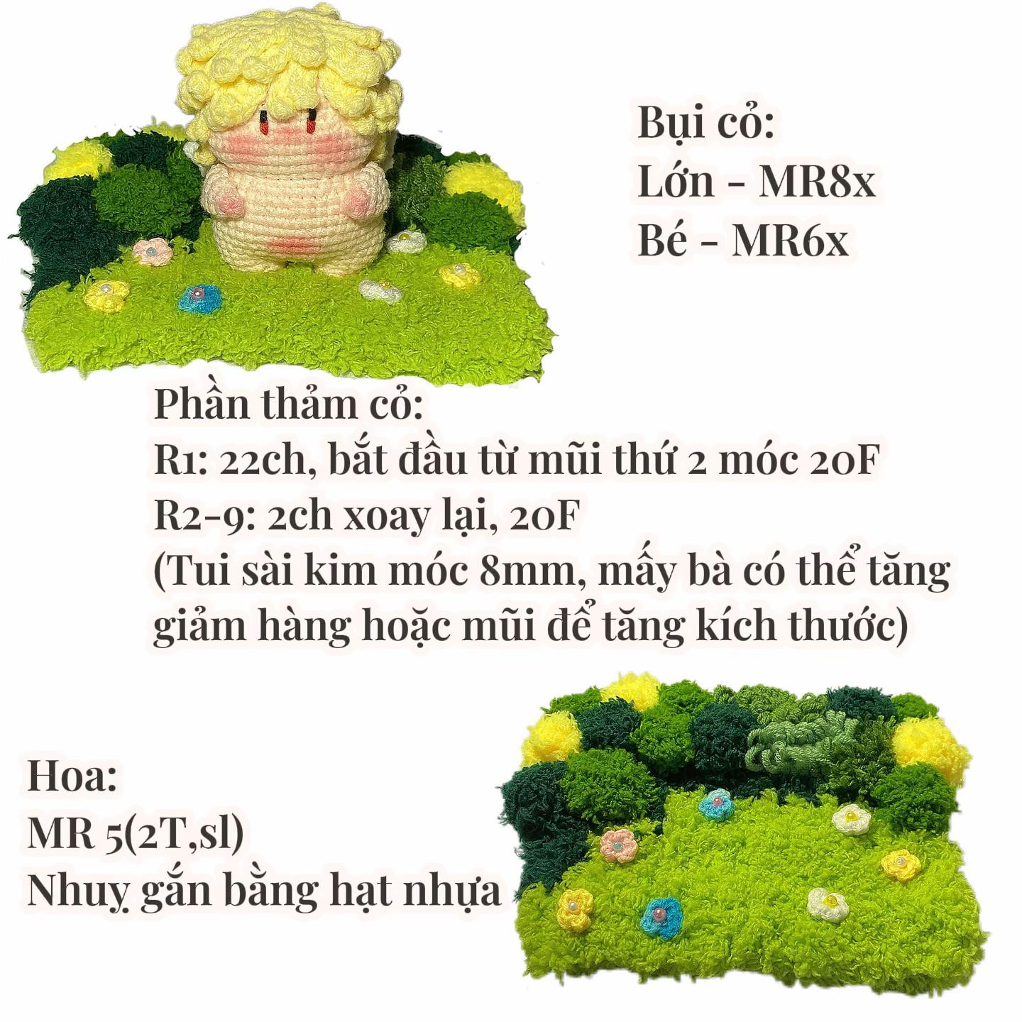 Thảm cỏ làm bằng len xù