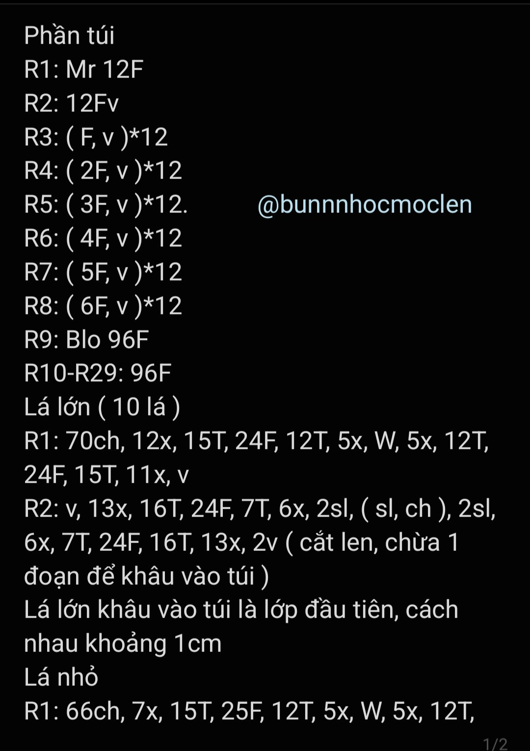 thêm 1 chart túi xinh, túi hoa tulip