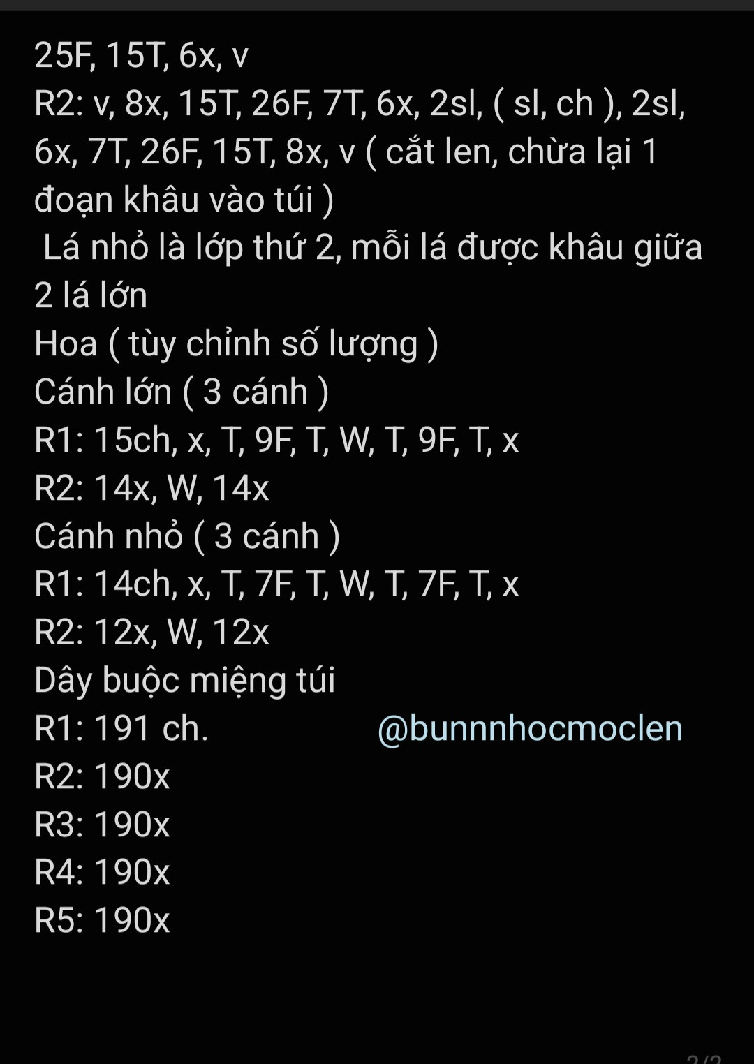 thêm 1 chart túi xinh, túi hoa tulip