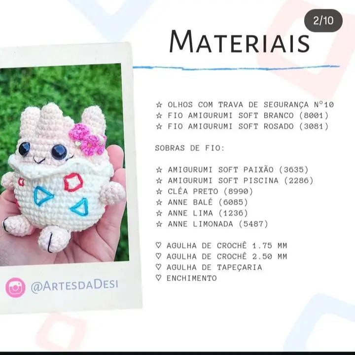 "Togepi Brilhante: Receita de Amigurumi Grátis e Fofa"