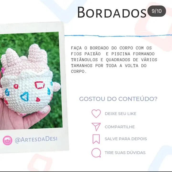 "Togepi Brilhante: Receita de Amigurumi Grátis e Fofa"