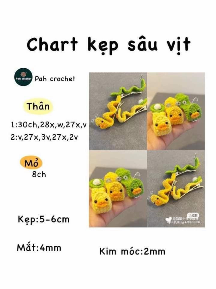 Tổng hợp chart móc kẹp tóc