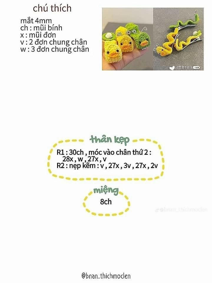 Tổng hợp chart móc kẹp tóc