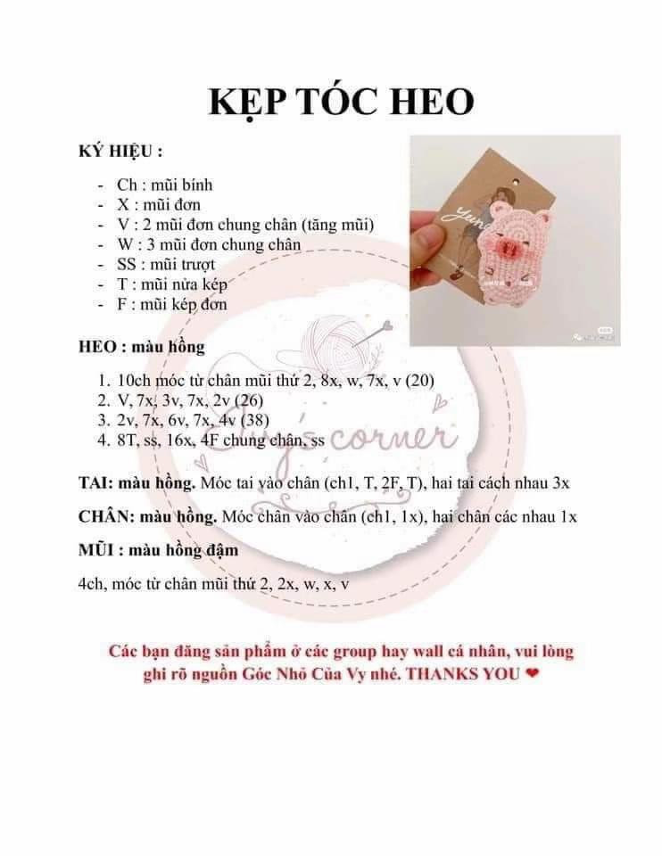 Tổng hợp chart móc kẹp tóc