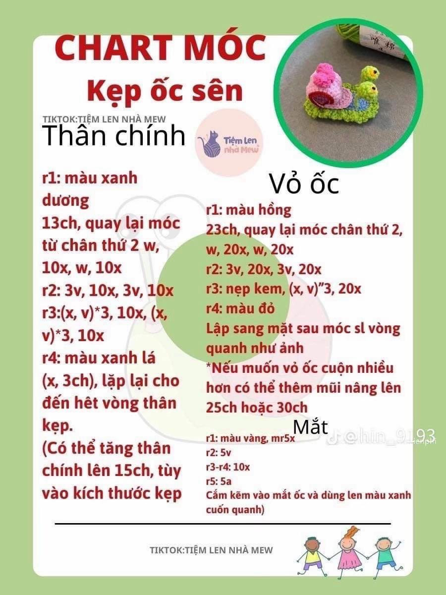 Tổng hợp chart móc kẹp tóc