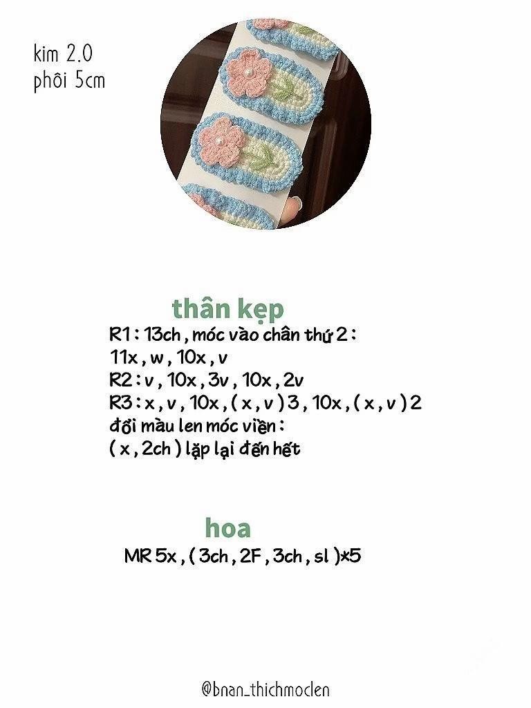 Tổng hợp chart móc kẹp tóc