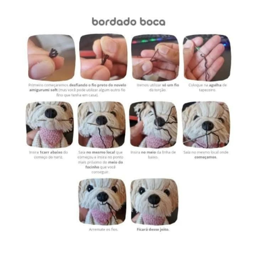 Toph, o Doguinho Shih Tzu em Crochê: Gráfico Detalhado e Criativo